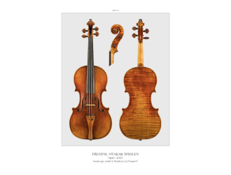 plakát P. O. Špidlen-housle 1952, model Stradivari EMPEROR 1715